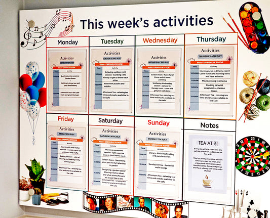 Activities Calendar - standard 8 pocket design