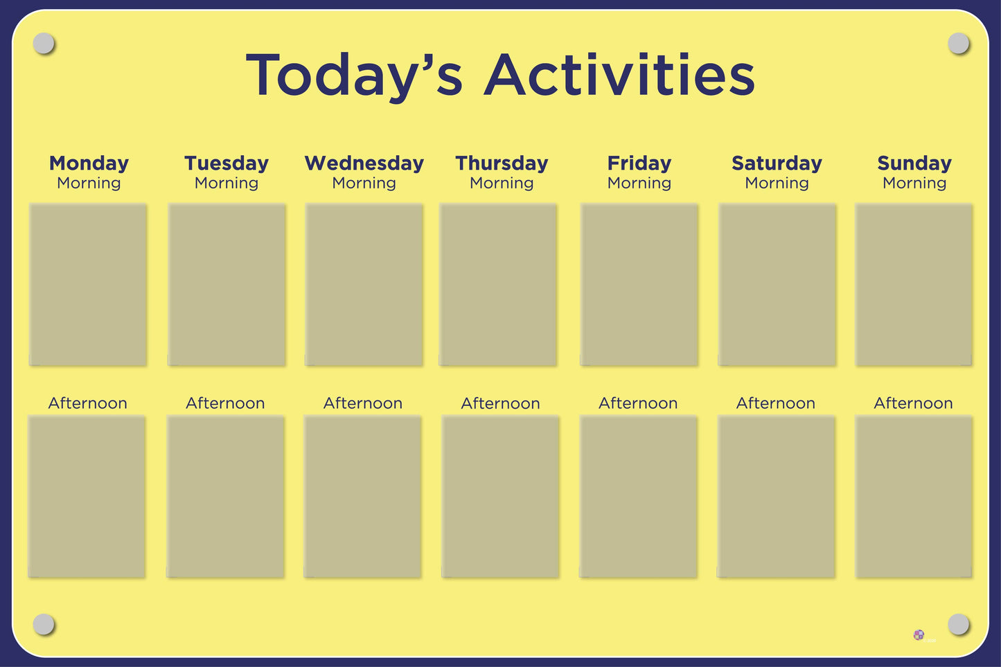 Activities Calendar - Basic 14 pocket design
