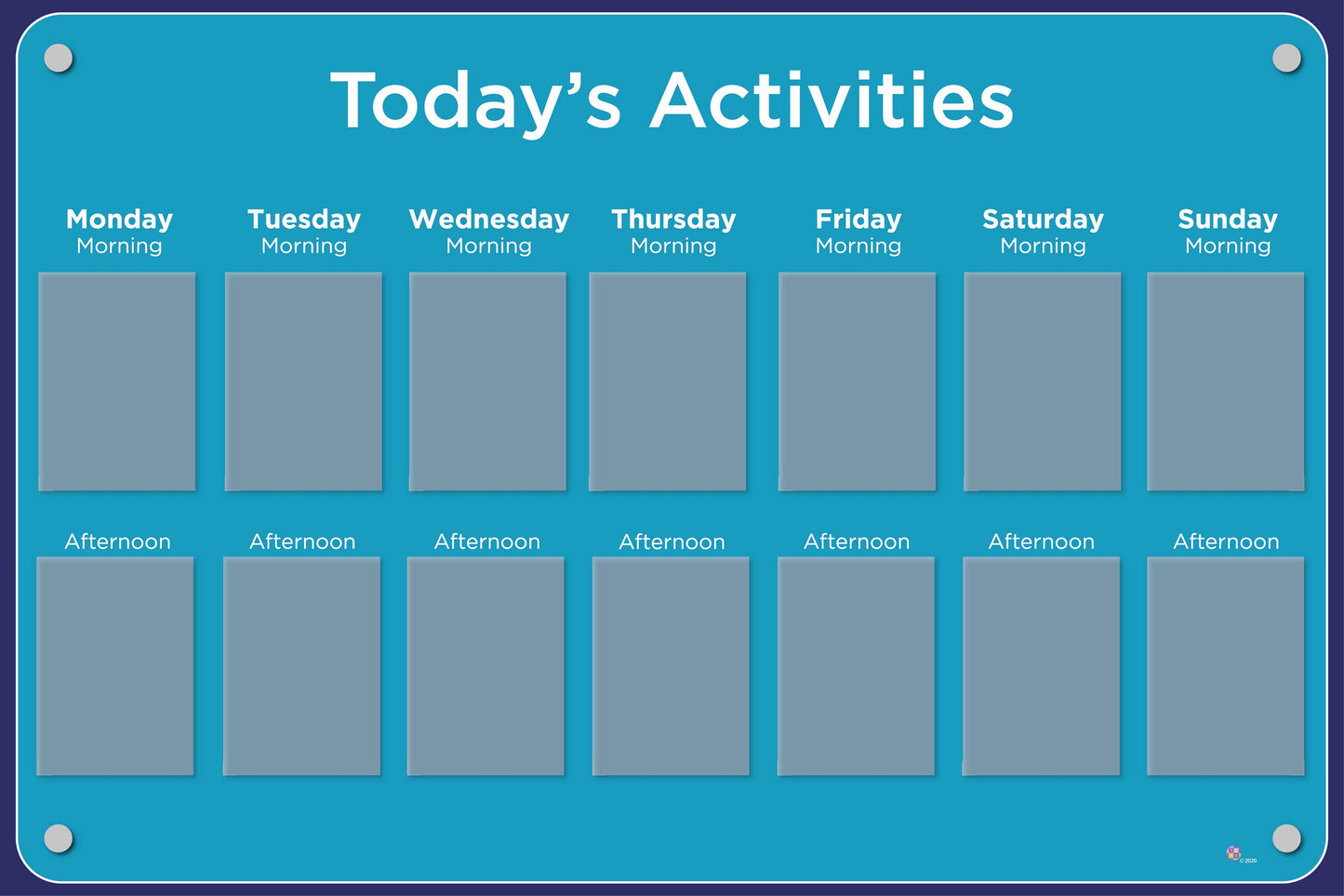 Activities Calendar - Basic 14 pocket design