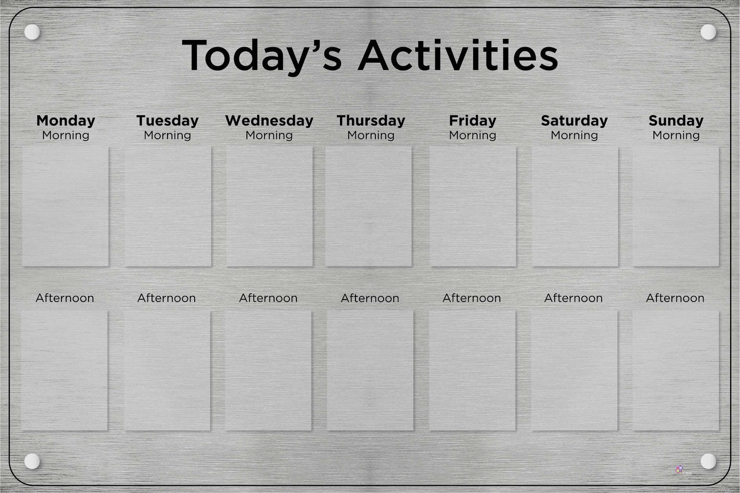 Activities Calendar - Basic 14 pocket design