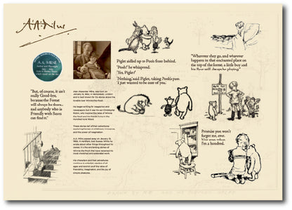 AA Milne_themed reminiscence artwork including a number of winnie the pooh drawings to stimulate memories