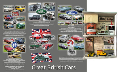 Car themed memory box filled with car related items