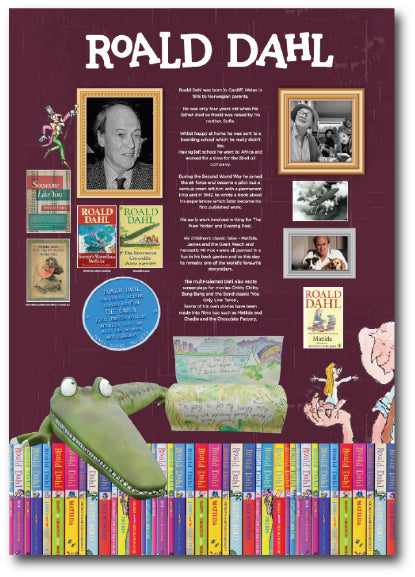 Dementia friendly display themed around Roald Dahls life and his childrens stories
