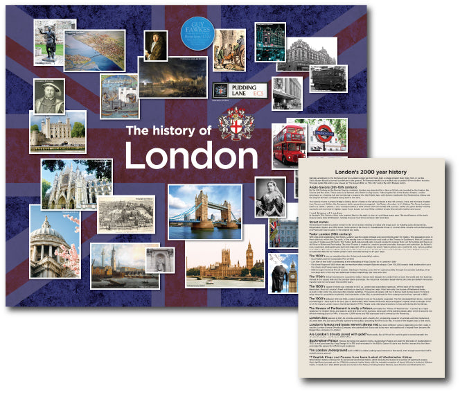 Destination Point reminiscence artwork themed around the English capitol city of London including a bonus side panel to support interaction and engagement