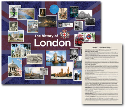 Destination Point reminiscence artwork themed around the English capitol city of London including a bonus side panel to support interaction and engagement