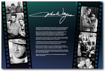 John Wayne themed reminiscence artwork display for the dementia care home cinema