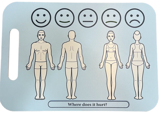 Pain chart side two showing emotions and areas of the body
