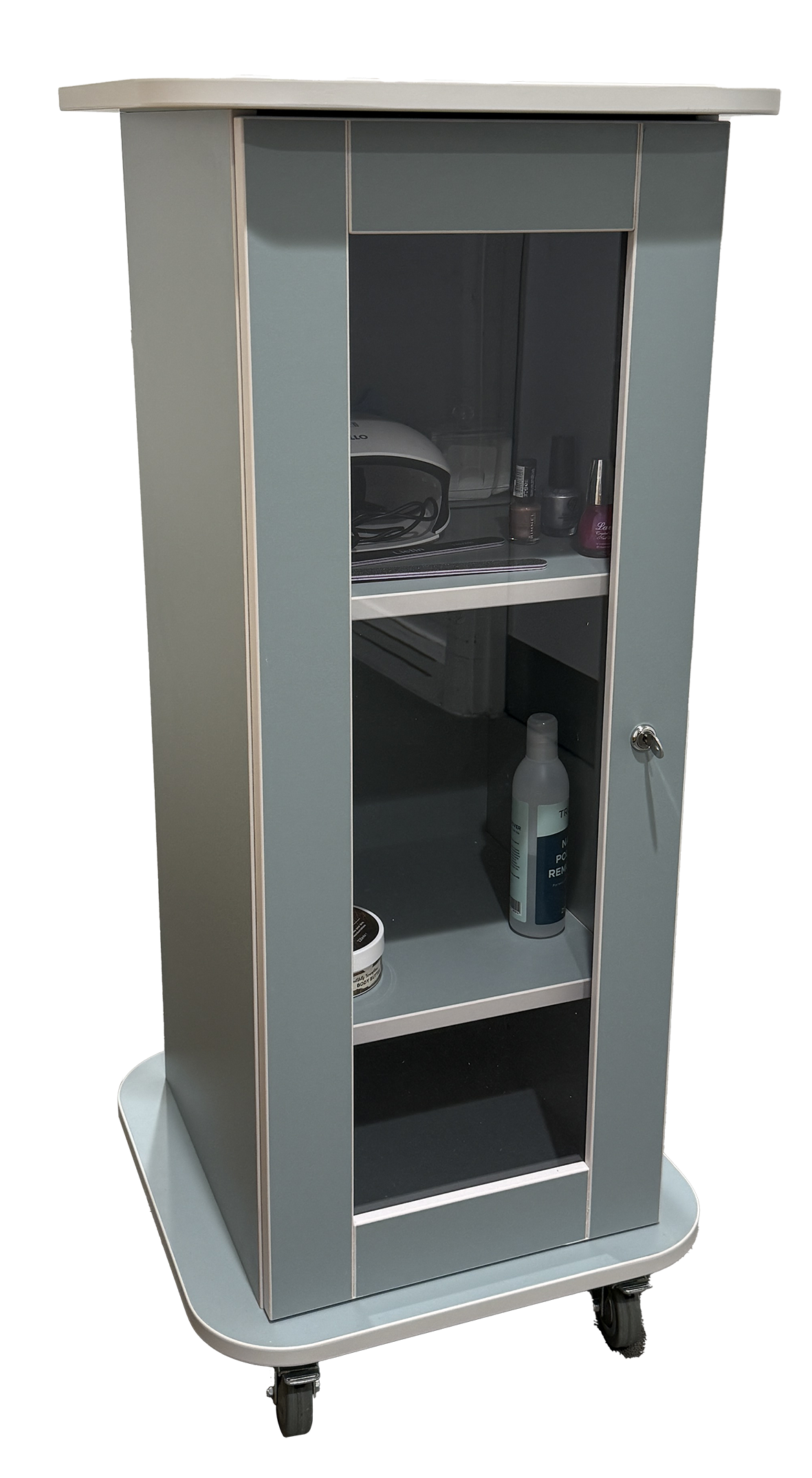 Standard lockable Pamper Trolley in Grey and White