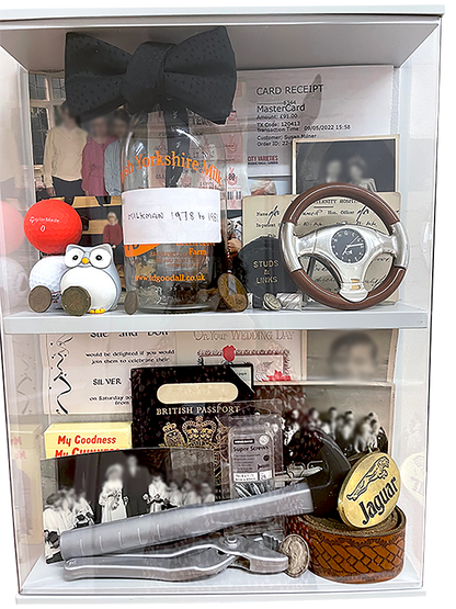 Example of a dementia care memory box filled with artefacts the residents enjoys and finds memorable