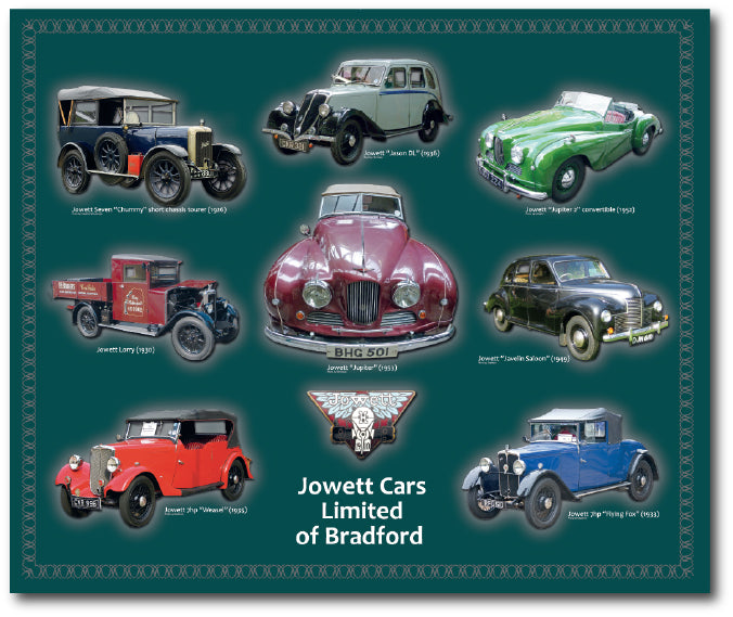 Reminiscence artwork themed around a dementia friendly display on the historic Jowett Car company of Bradford